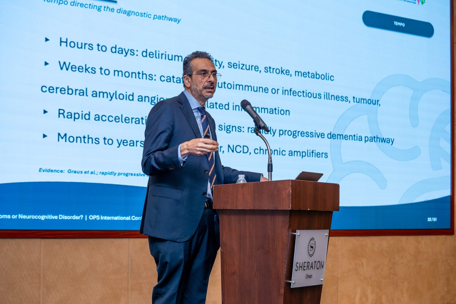 A keynote speaker presenting during the OPS2026 scientific programme